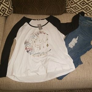 Hi low love sick size 1 plus black and white long